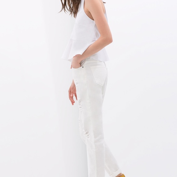 ZARA Ripped Jean:White, US 8/Eur 40 - Picture 3 of 5